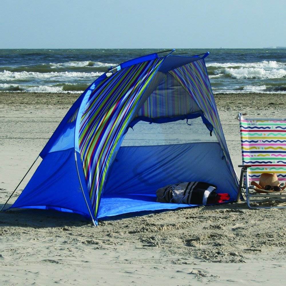 Texsport Calypso Cabana 2 Person Popup Canopy Shade Shelter Beach Tent, Blue