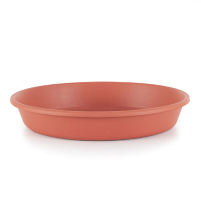 HC Companies Classic Plastic 12 Inch Round Plant Flower Pot Tray Saucer, Clay - VMInnovations