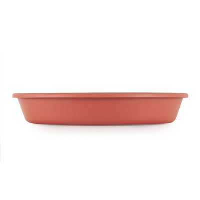 HC Companies Classic Plastic 12 Inch Round Plant Flower Pot Tray Saucer, Clay