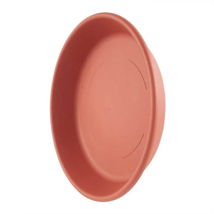 HC Companies Classic Plastic 20" Round Plant Pot Tray Saucer, Clay Brown (Used)