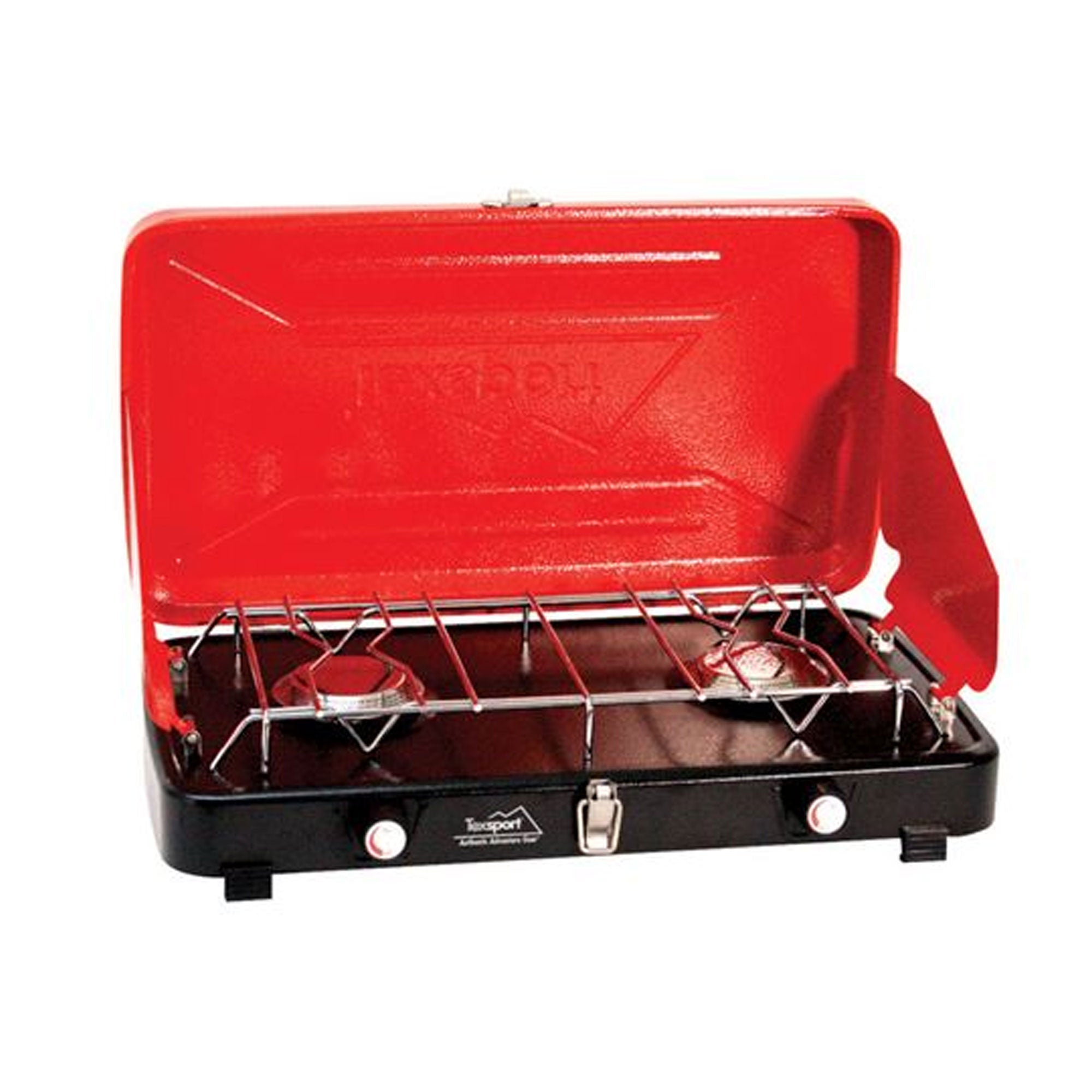 TEXSPORT Propane Camping Stove, Portable 2 Burner Camp Grill with 10,000 BTUS