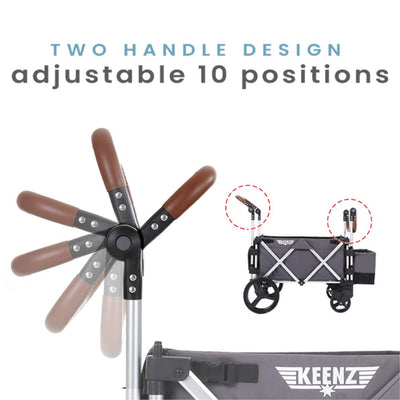 Keenz 7S Push Pull Baby Toddler Kids Wheeled Stroller Wagon with Canopy, Gray (Refurbished)