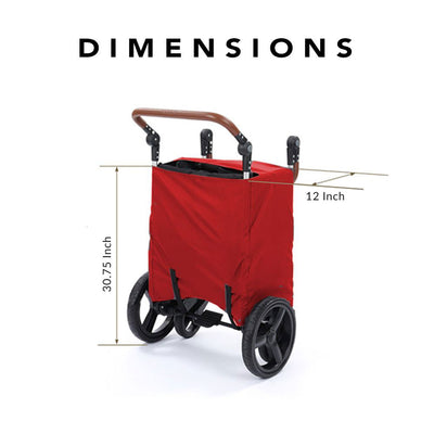 Keenz 7S Baby Toddler Kids Wheeled Stroller Wagon with Canopy, Red (Open Box)