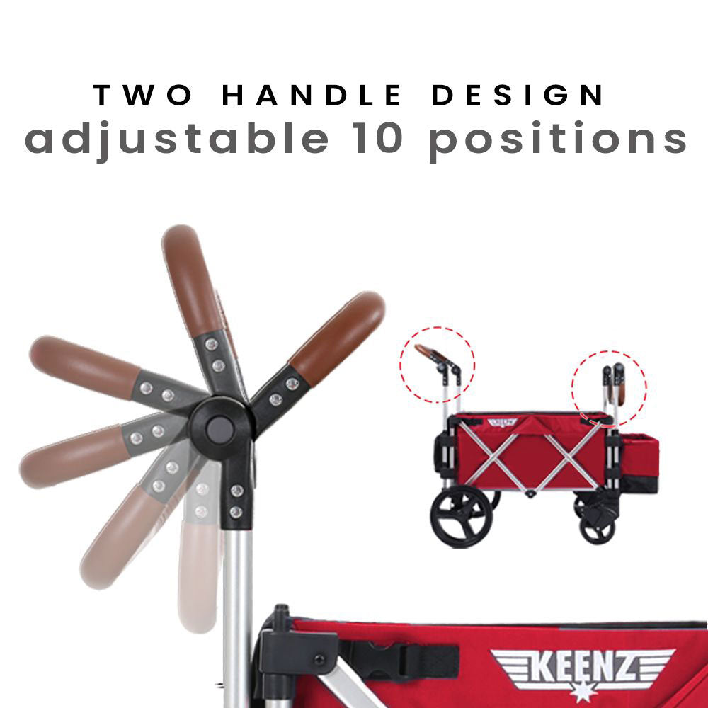 Keenz 7S Baby Toddler Kids Wheeled Stroller Wagon with Canopy, Red (Open Box)