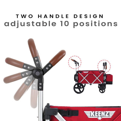 Keenz 7S Baby Toddler Kids Wheeled Stroller Wagon with Canopy, Red (Open Box)