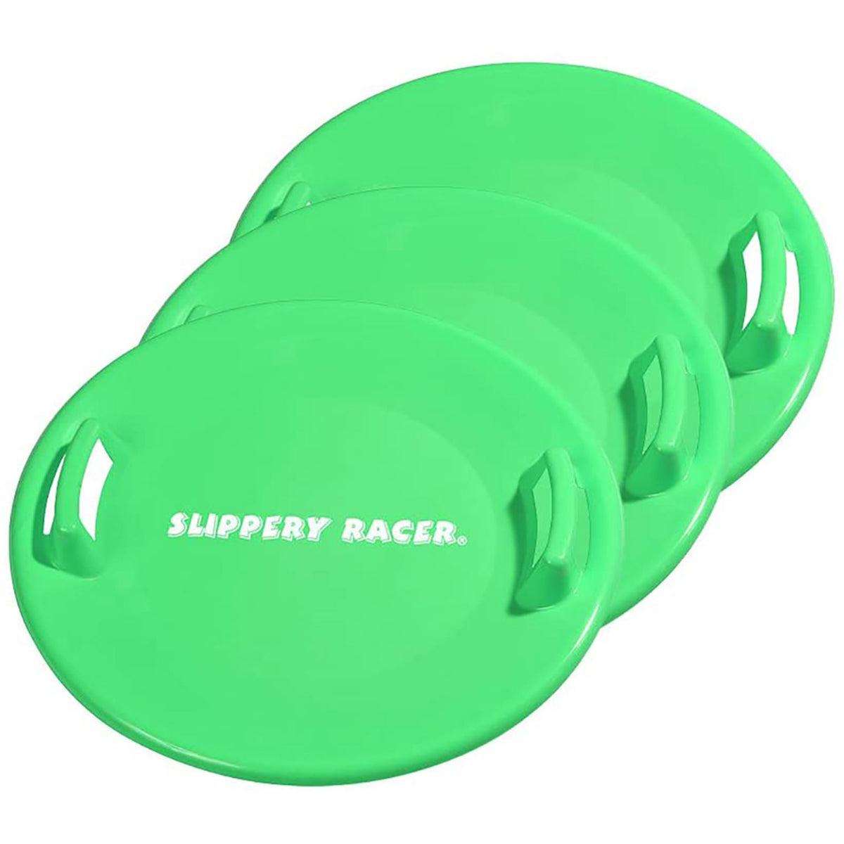 Slippery Racer Downhill Pro 26 Inch Saucer Disc Winter Snow Sled, Green (6 Pack)