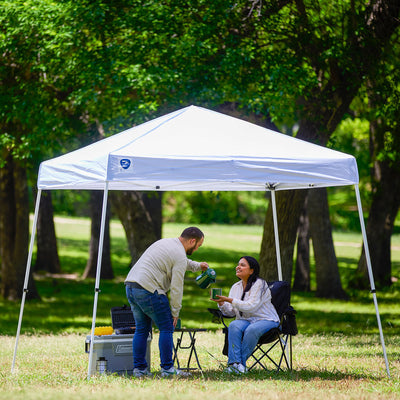 Z-Shade 10 x 10 Foot Push Button Angled Leg Instant Shade Canopy Tent, White
