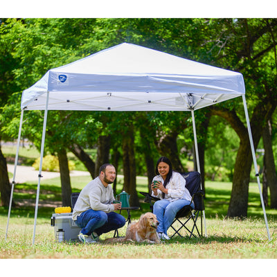 Z-Shade 10 x 10 Foot Push Button Angled Leg Instant Shade Canopy Tent, White
