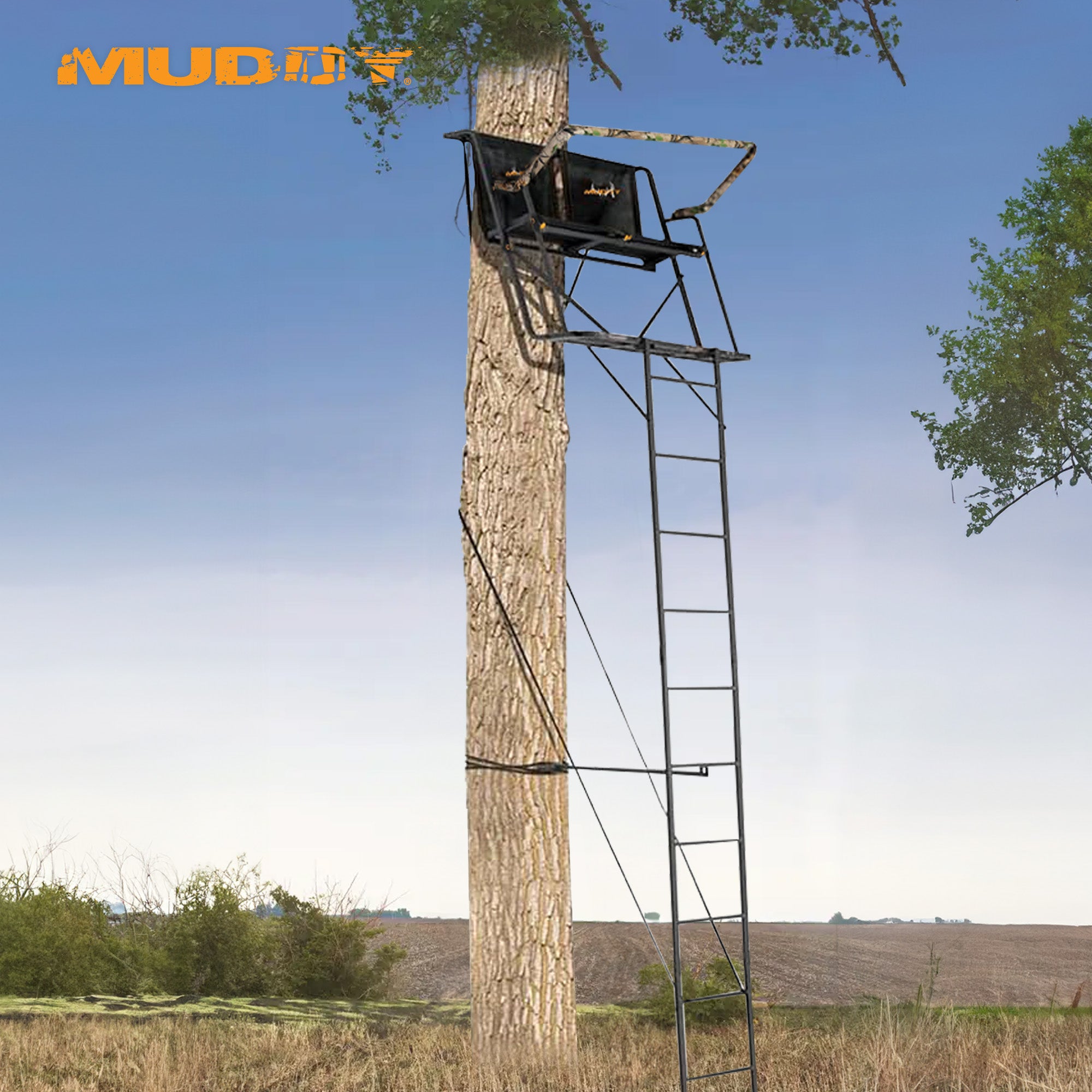 Muddy MLS1550B The Skybox 20 Ft 1 Person Hunting Tree Stand w/ Blind Kit (Used) - VMInnovations