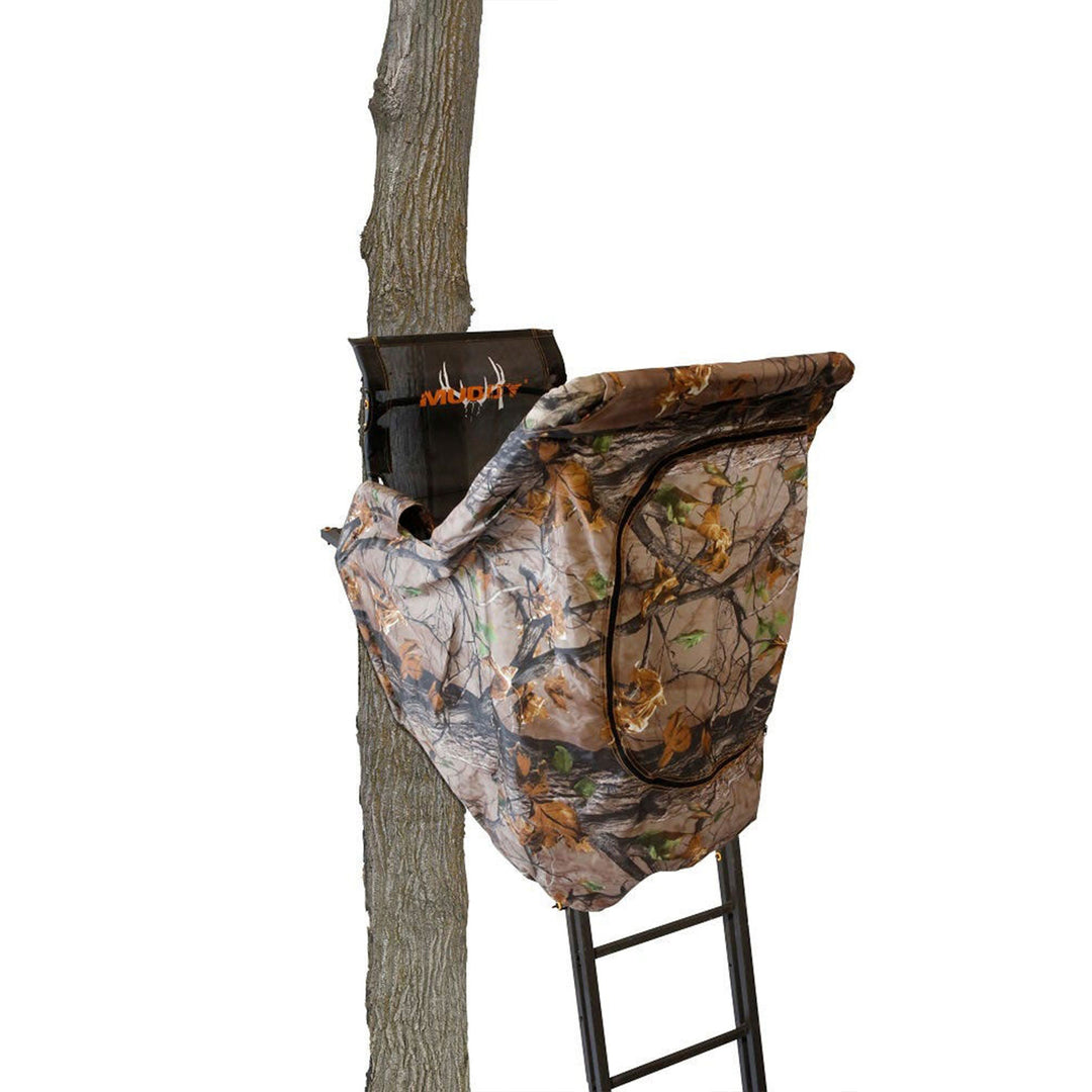 Muddy MLS1550B The Skybox 20 Ft 1 Person Hunting Tree Stand w/ Blind Kit (Used)