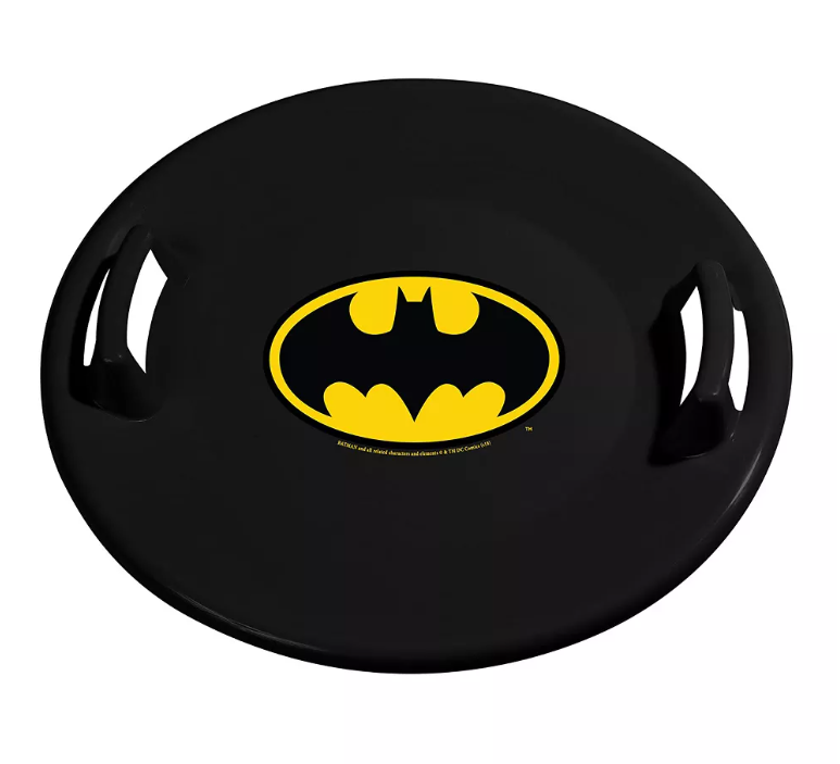 Slippery Racer Downhill Pro Round Batman & Superman Saucer Disc Snow Sled Set - VMInnovations