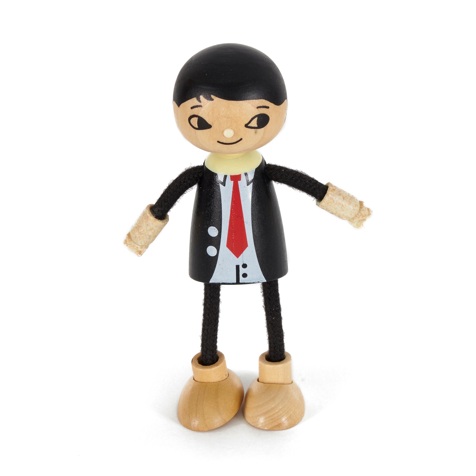 Hape Modern Family of 5 Wooden Bendable Doll Set for Kids Ages 3 Years and Up