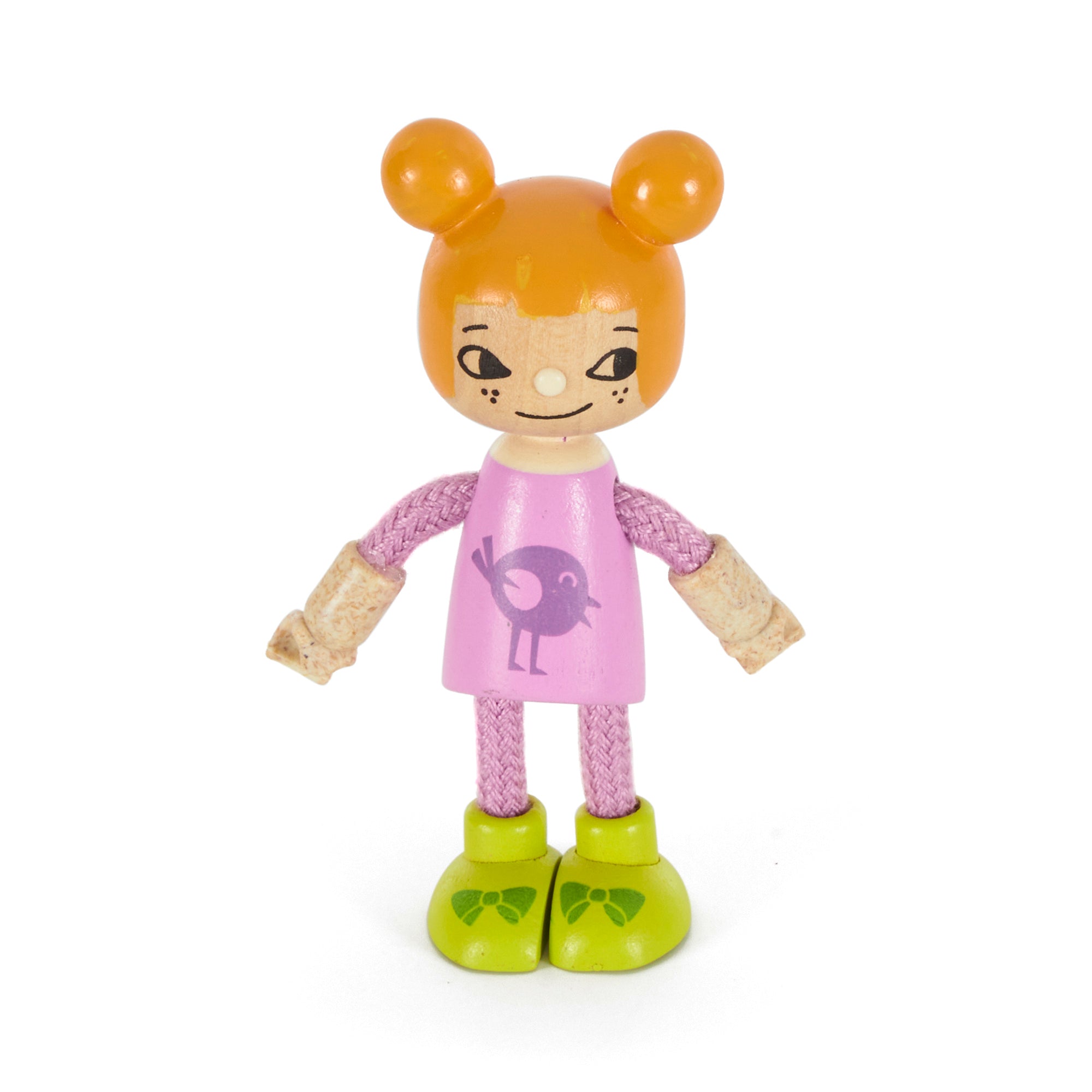 Hape Modern Family of 5 Wooden Bendable Doll Set for Kids Ages 3 Years and Up