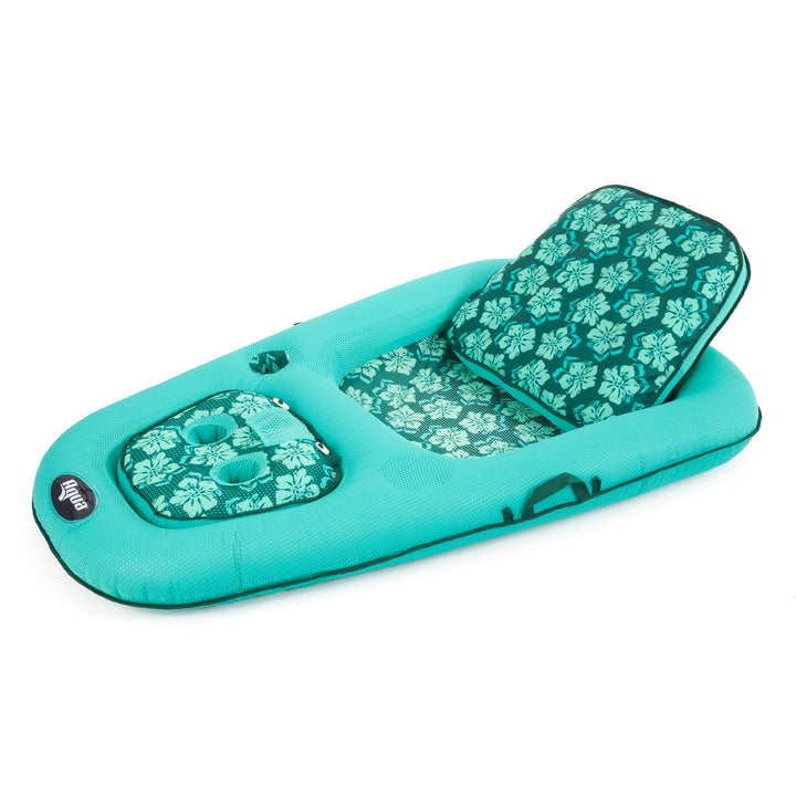 Aqua Leisure Campania Convertible Water Lounger Pool Inflatable, Floral (Used)