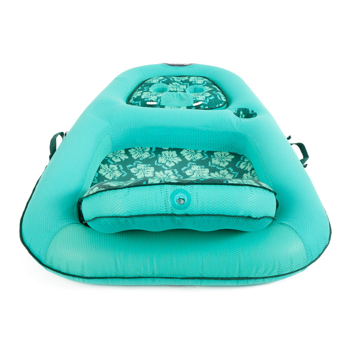 Aqua Leisure Campania Convertible Water Lounger Pool Inflatable, Floral (Used)