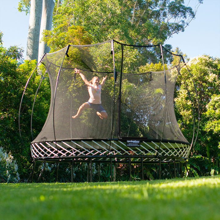 Springfree Trampoline Kids Medium Oval 8 x 11 Ft Trampoline w/ Enclosure (Used) - VMInnovations