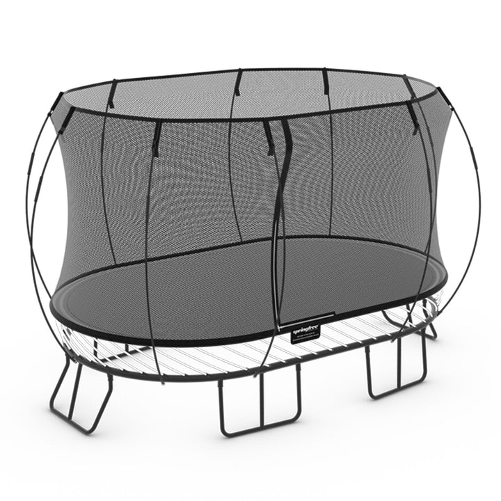 Springfree Trampoline Kids Oval 8 x 13 Ft Trampoline & FlexrHoop Basketball Game