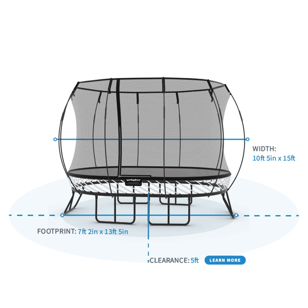 Springfree Trampoline Kids Oval 8 x 13 Ft Trampoline & FlexrHoop Basketball Game