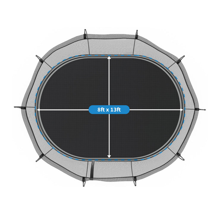 Springfree Trampoline Kids Oval 8 x 13 Ft Trampoline & FlexrHoop Basketball Game