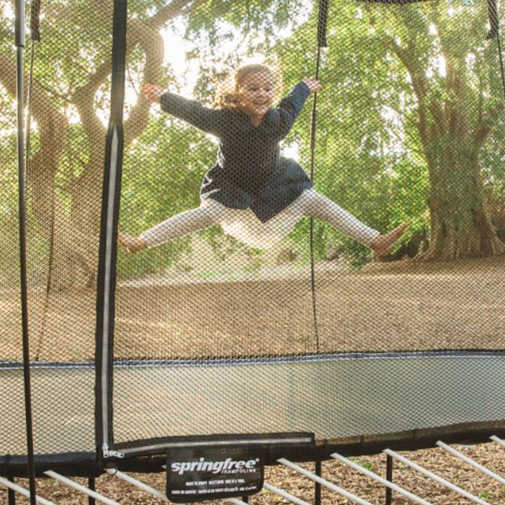 Springfree Trampoline Kids Oval 8 x 13 Ft Trampoline & FlexrHoop Basketball Game