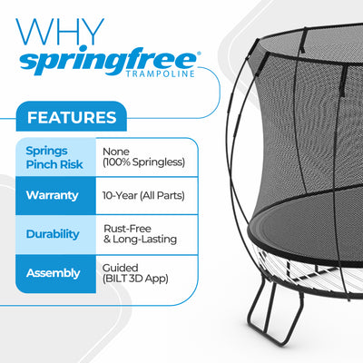 Springfree Trampoline Kids Large Oval 8x13 Ft Trampoline w/ Enclosure (Open Box)