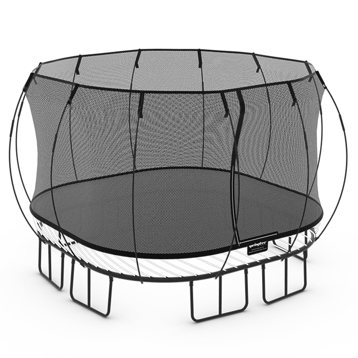 Springfree Large Square Backyard Trampoline With Enclosure and Hidden Frame, 11' - VMInnovations
