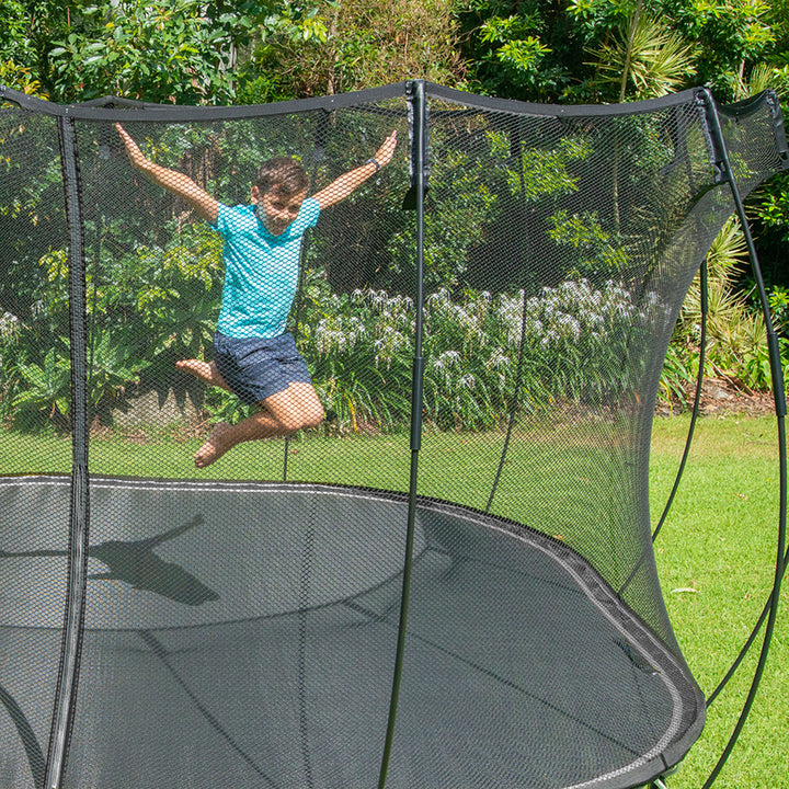 Springfree Trampoline Kids Outdoor Large Square 11 Ft Trampoline with Enclosure