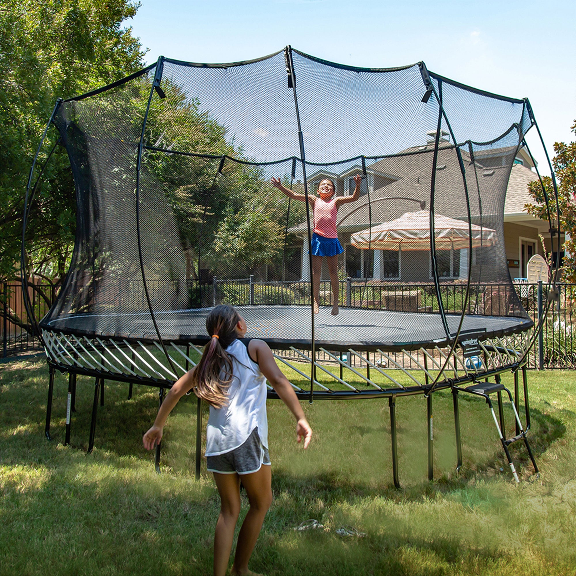 Springfree Trampoline Kids Jumbo Square 13 Foot Trampoline w/ Enclosure (Used) - VMInnovations