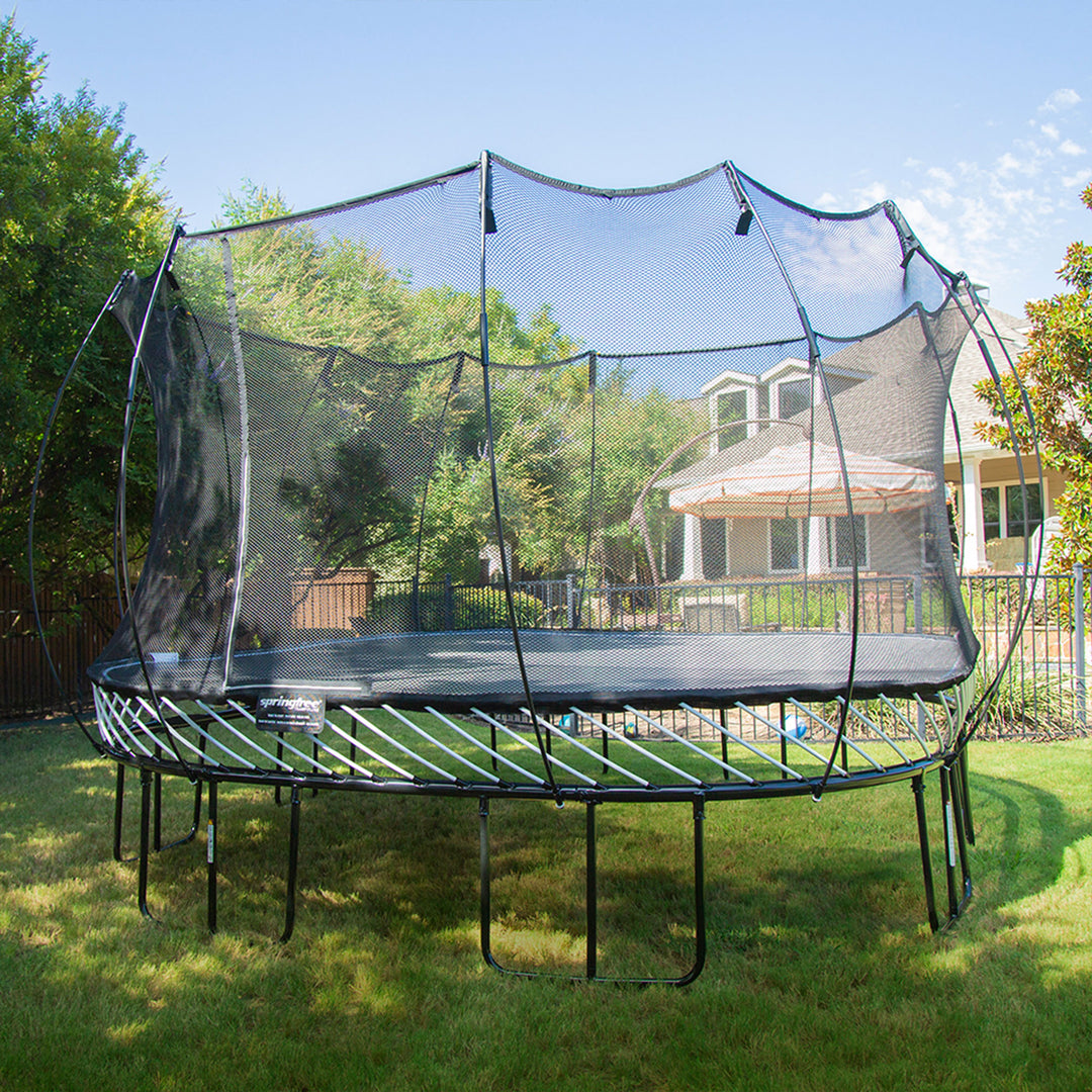 Springfree Trampoline Kids Outdoor Jumbo Square 13 Ft Trampoline with Enclosure