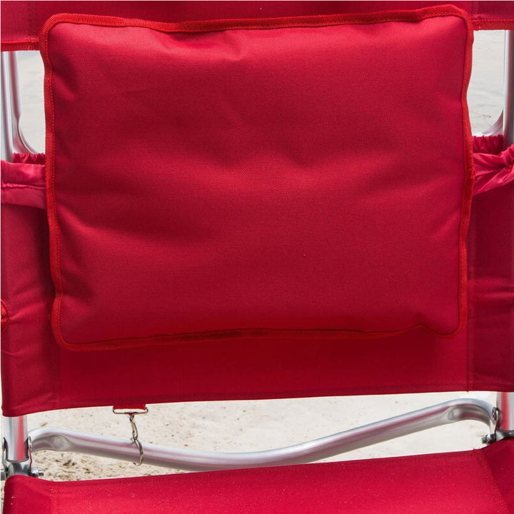 Ostrich Deluxe 3N1 Outdoor Lawn Beach Lounge Chair w/Footrest, Red (Used) - VMInnovations