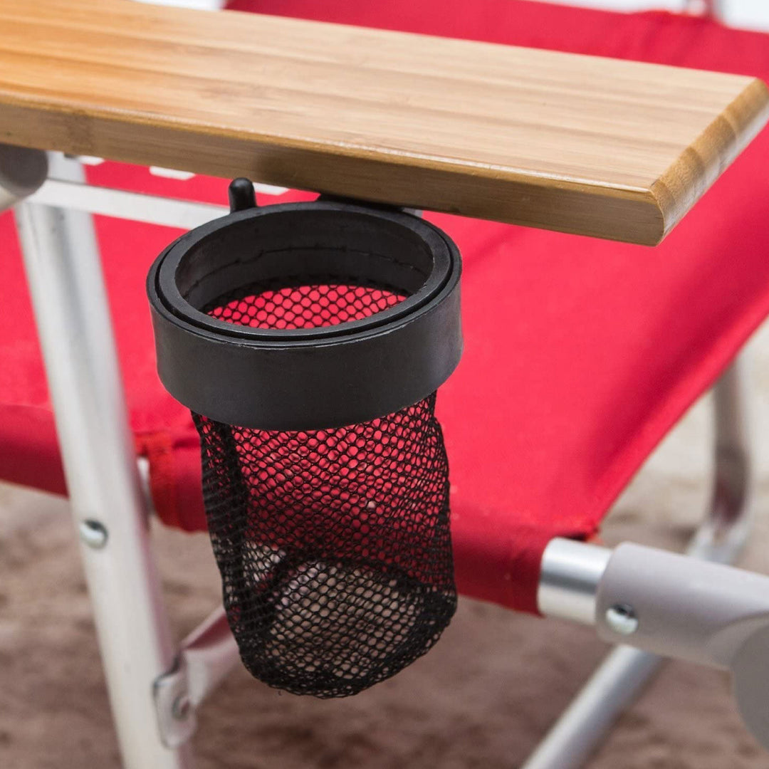 Ostrich Deluxe 3N1 Outdoor Lawn Beach Lounge Chair w/Footrest, Red (Used) - VMInnovations