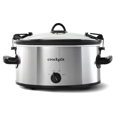 Crock Pot 6 Qt Cook' N Carry Portable Slow Cooker, Stainless Steel (Open Box) - VMInnovations