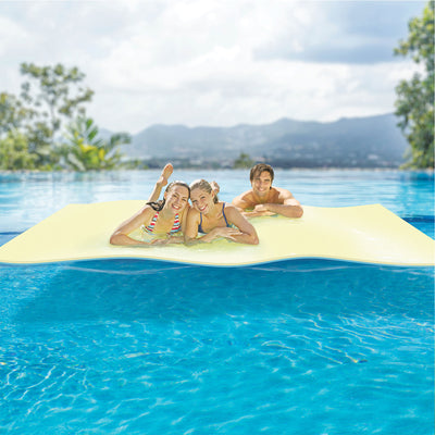 Comfy Floats 12' x 5' No Inflate UV-Resistant Water Pad Pool Lake Float, Yellow