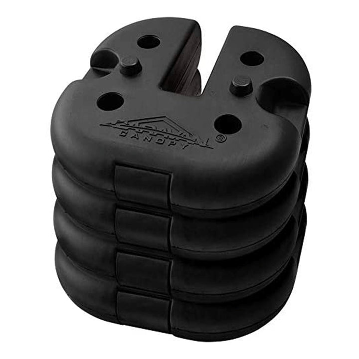 Caravan Canopy Rubber 6 Pound Cement Canopy Weight Plates, Set of 4 (Open Box)