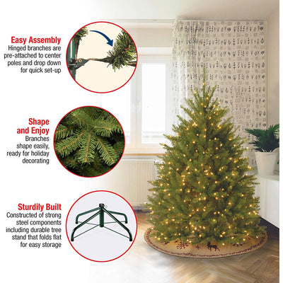 National Tree Company Dunhill Fir 4.5 Foot Christmas Tree & Color String Lights