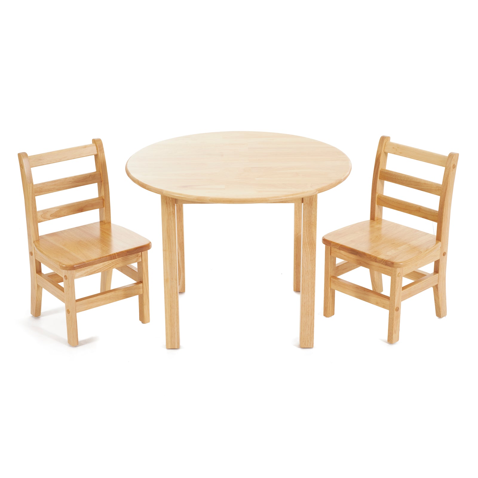ECR4Kids 30 Inch Hardwood Round Table w/ 2 Chair Play Set for Activities (Used) - VMInnovations