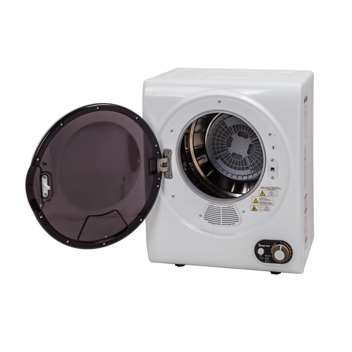 Magic Chef 1.5 Cubic Feet Compact Home Laundry Dryer Machine, White (Used)