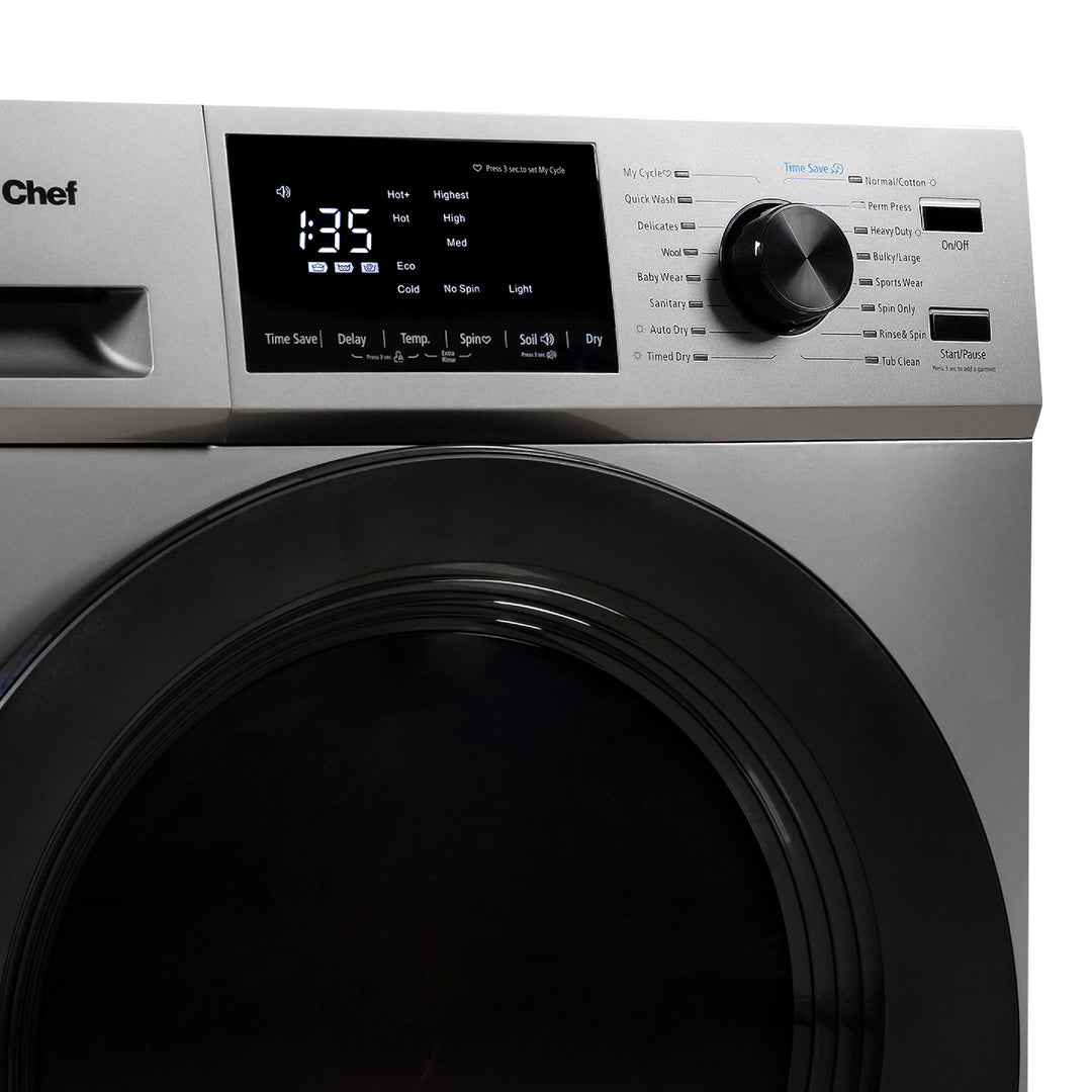 Magic Chef 2.7 Cu Ft Front Load Washer And Dryer Combination, Silver (Open Box)