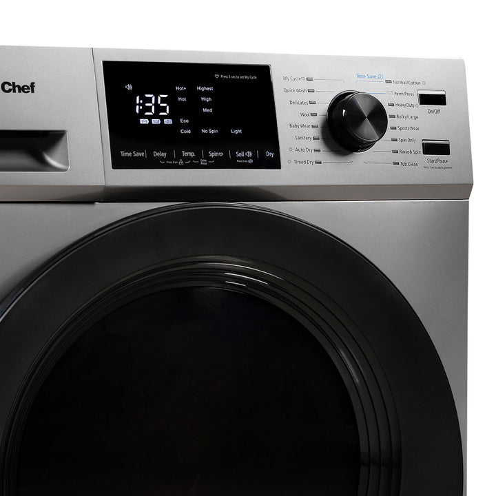 Magic Chef 2.7 Cu Ft Front Load Washer And Dryer Combination, Silver (Open Box)