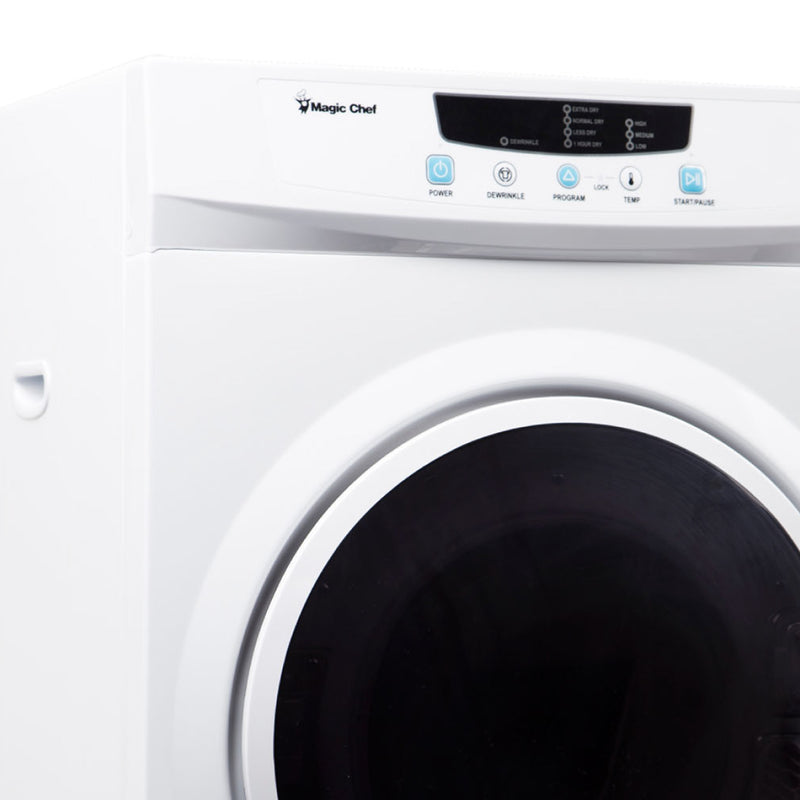 Magic Chef 3.5 Cubic Feet Compact Home Laundry Dryer Machine, White (For Parts)