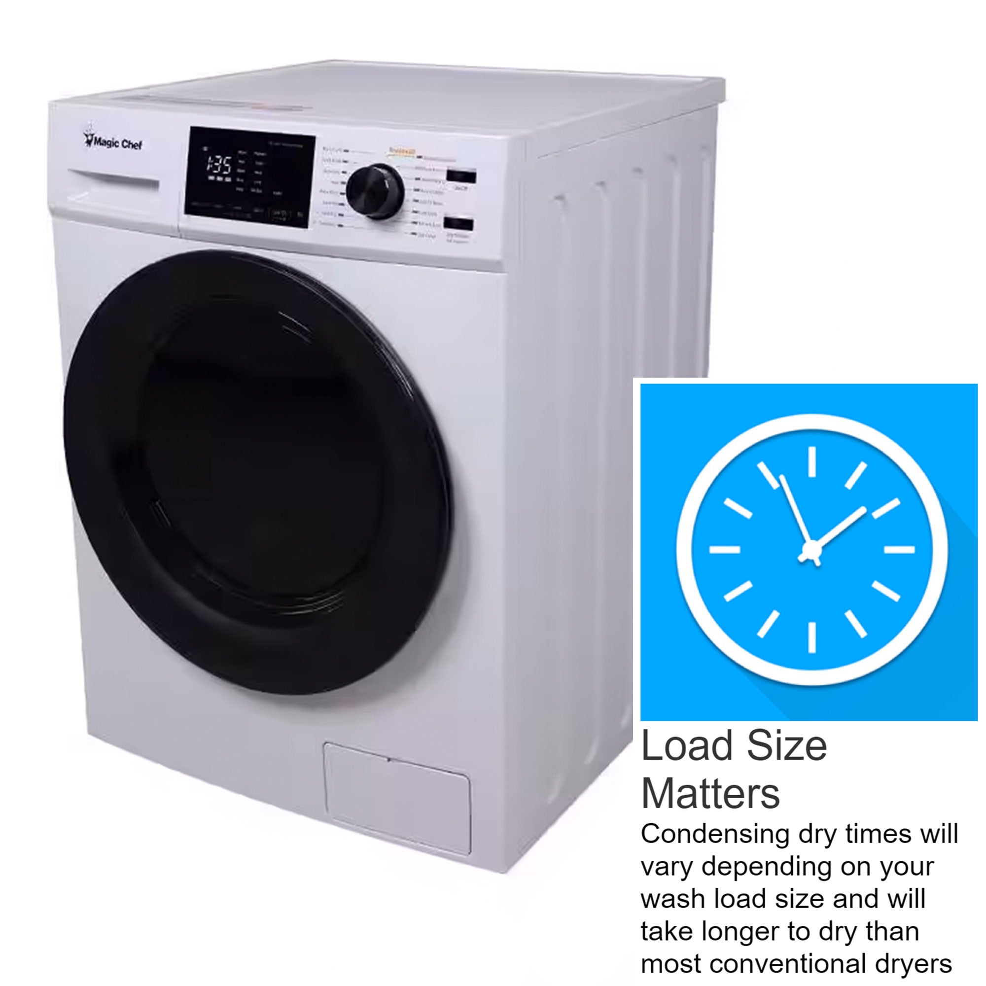 Magic Chef MCSCWD27W5 2.7 Cu Ft Front Load Washer And Dryer Combination, White - VMInnovations