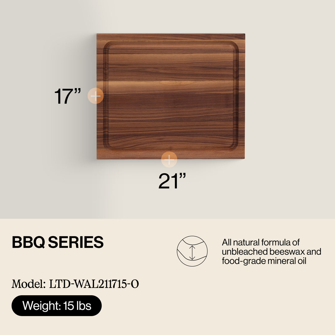 John Boos Walnut Wood Juice Groove Cutting Board w/Boos Block Care Cream, 3 Pack