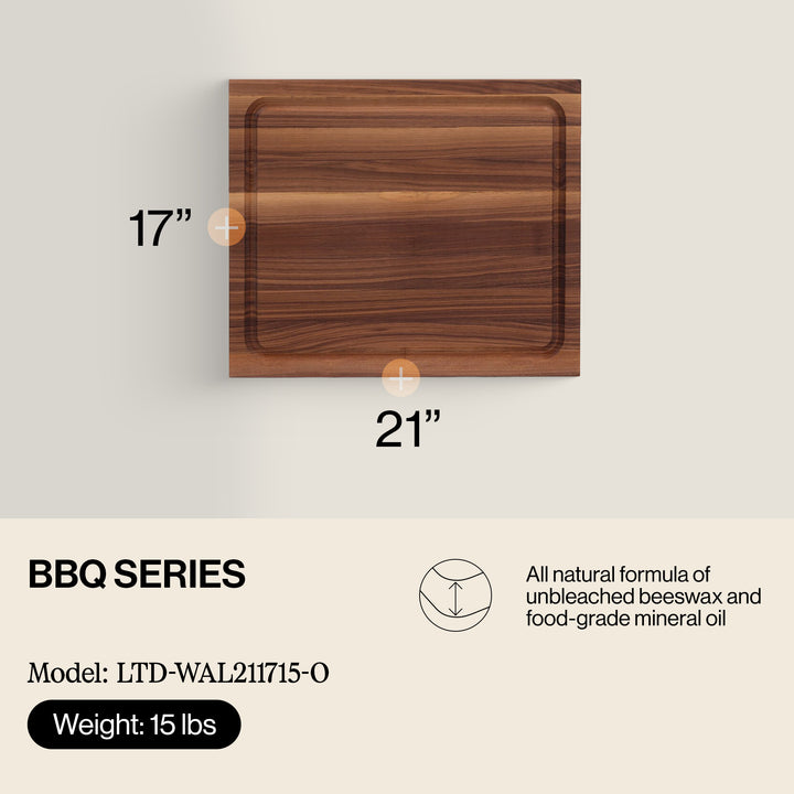 John Boos Walnut Wood Juice Groove Cutting Board w/Boos Block Care Cream, 3 Pack