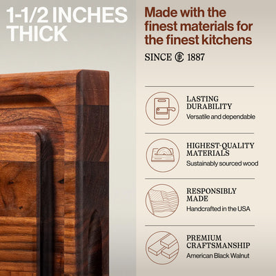 John Boos Walnut Wood Juice Groove Cutting Board w/Boos Block Care Cream, 3 Pack - VMInnovations