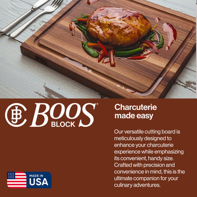 John Boos Walnut Wood Juice Groove Cutting Board w/Boos Block Care Cream, 3 Pack - VMInnovations