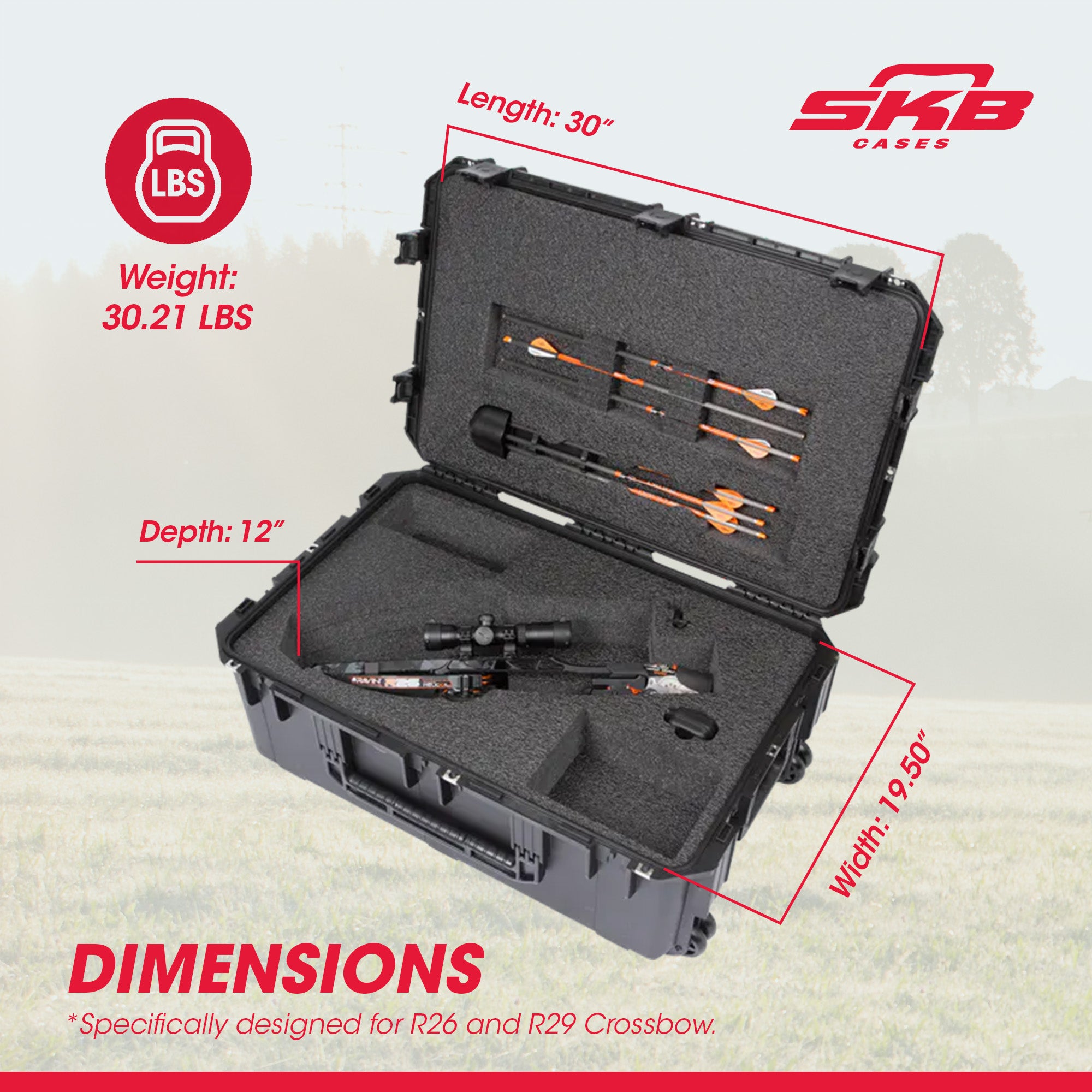 SKB iSeries Ravin R26 and R29 Heavy Duty Military Grade Crossbow Case, Black - VMInnovations