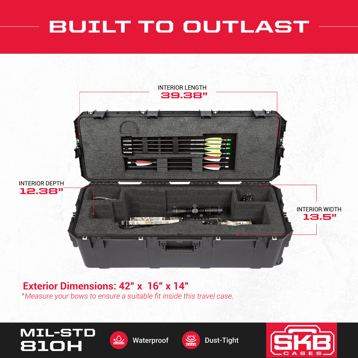 SKB iSeries 10 Point Vapor RS470 Heavy Duty UV Resistant Crossbow Case, Black