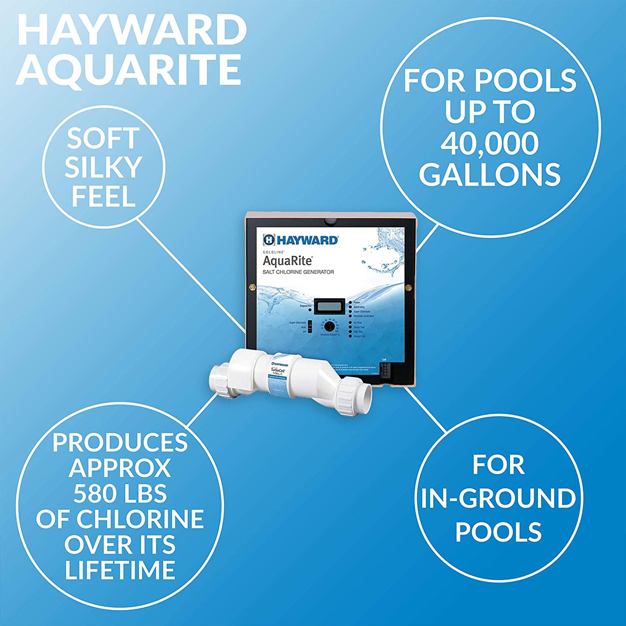 Hayward AquaRite Salt Chlorinator with TurboCell for 40K Gal Pools (For Parts)