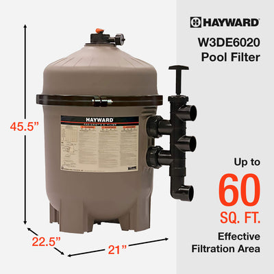 Hayward ProGrid 60 Square Foot High Capacity In Ground DE Pool Filter(Open Box)