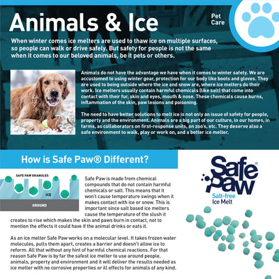 Safe Paw Pet Friendly Concrete Safe Salt Free Ice Melt Pellets, 35 Pound Pail